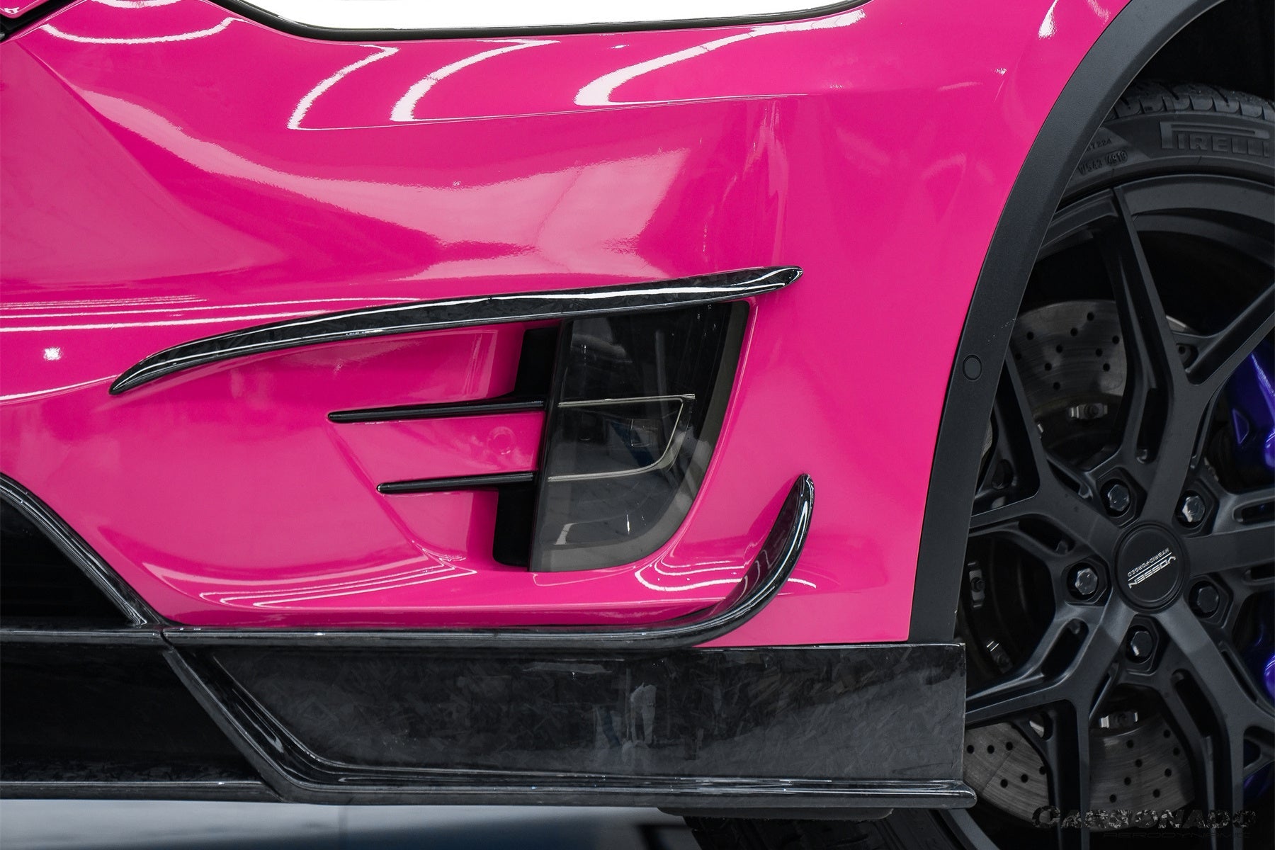 2016 - 2021 Tesla Model X SUV RZS Style Carbon Fiber Front Canards